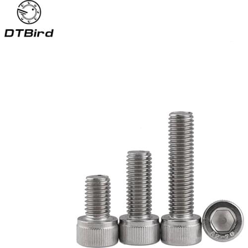 New 50Pcs M1.6 M2 M2.5 M3 M4 DIN912 304 Stainless Steel Hexagon Socket Head Cap Screws Hex Socket Screw Metric Bike Screw