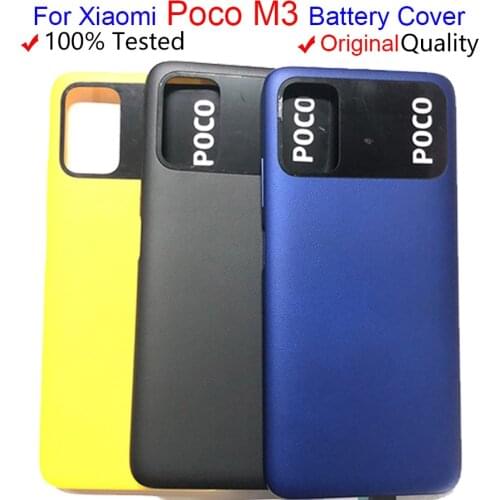 ORIGINAL New For Xiaomi Poco M3 Battery Cover M2010J19CG Back Glass Panel Rear Housing case 6.53" For Xiaomi Poco M3 Back Cover