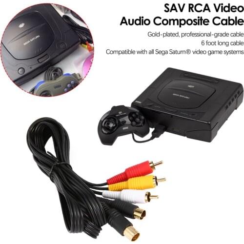 Gold Plated SAV RCA Video Audio Composite Cable for Sega Saturn S-Video AV
