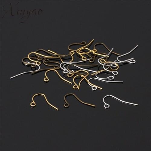 XINYAO 200pcs/lot Gold/Silver Color Earring Wire Hooks 13*16mm Metal Iron Ear Wires Hooks For DIY Jeweley Making Finding F2400