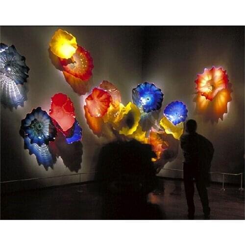 Multi Color 100% Hand Blown Glass Art Decorative Wall Plates