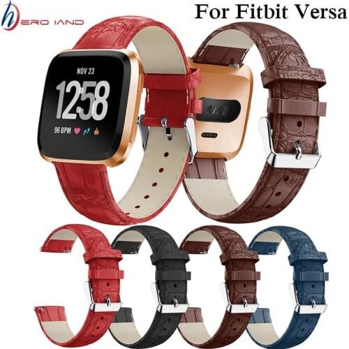 Leather Watch Band for Fitbit Versa Smart Watch Strap Replacement Accessories Wristbands Bracelet Correa Reloj Sport Fashion