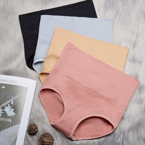 High Waist Sexy Padded Body Shaper Seamless Cotton Control Panties Slimming Lingerie Women Underwear Breathable Ladies Briefs