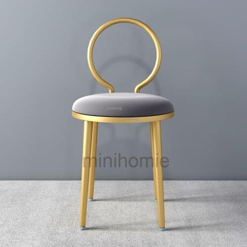 Nordic Light Luxury Metal Small Stool Fabric Dressing Makeup Stool Modern Minimalist Home Living Room Change Shoes Stool mc