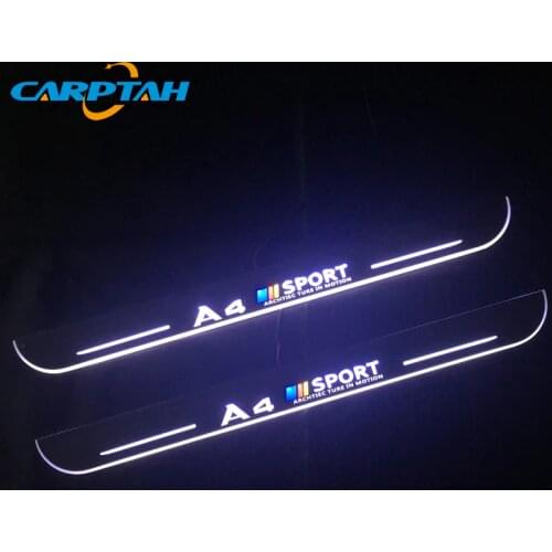 CARPTAH Trim Pedal Car Exterior Parts LED Door Sill Scuff Plate Pathway Dynamic Streamer light For Audi A4 B9 S4 RS4 2013 - 2015