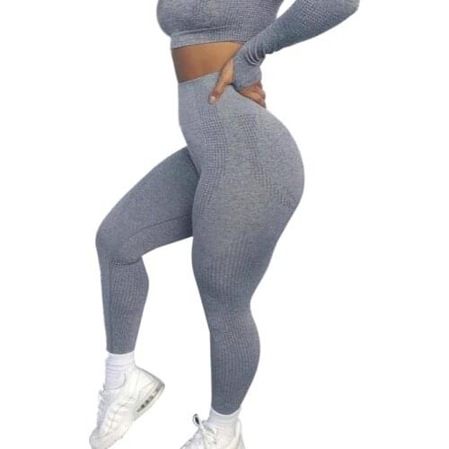 Women Yoga Pants Running Sportswear Fitness Leggings Seamless Control Gym Compression Tights Pants Pure Colors hot
