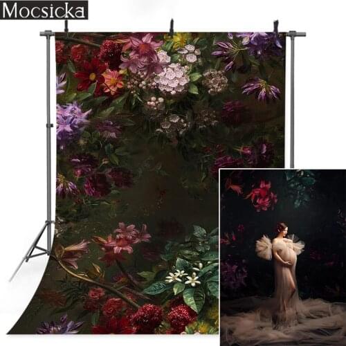 Famous Floral Oil Painting Backdrop Retro Abstract Flowers Portrait Photo Background Wedding Photocall Pregnancy Art Photography
