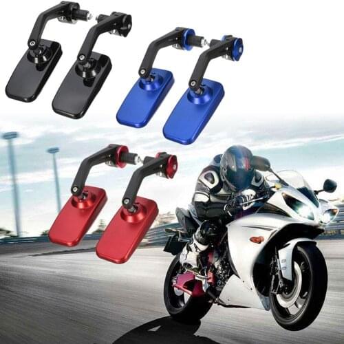 1Pair 7/8 Rectangle Motorcycle Aluminum Rear View Side Mirror Handle Bar End