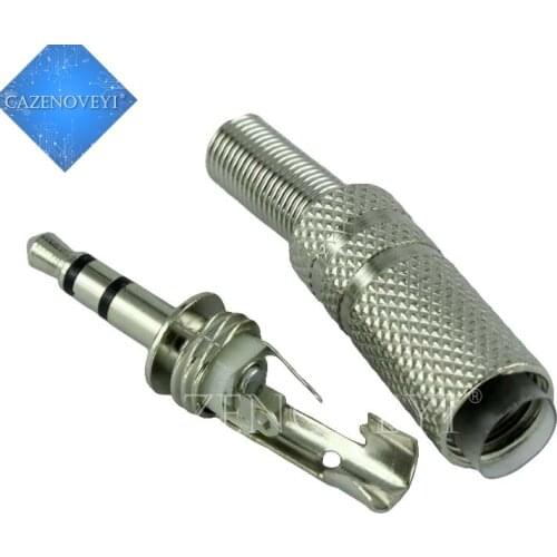 1pcs/lot audio plug (silver) 3.5 to 3.5 dual channel stereo audio plug plug quality In Stock