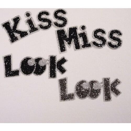 1 pcs English Alphabet Patches Letter Crystal Rhinestone Sequin Patch Cloth Dressed Shoes and Hats Patch Creative Diy Stickers