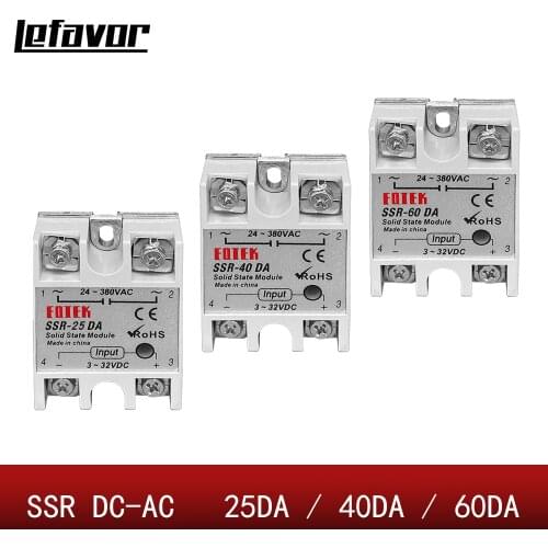 10PCS Industrial Solid State Relay SSR-40DA 40A /250V 3-32VDC AC SSR 40DA relay solid state