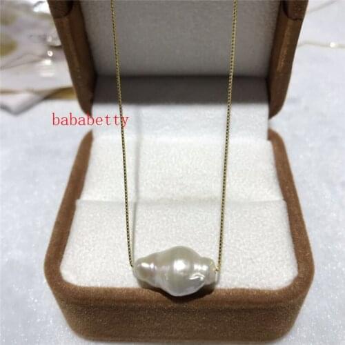2 choices NEW nature pearl AA12-20MM reborn keshi baroque white pendant necklace 0001