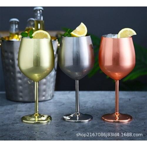 20pcs/lotStainless steel champagne glass red wine glass metal cocktail glass high foot champagne glass red wine glass wine glass