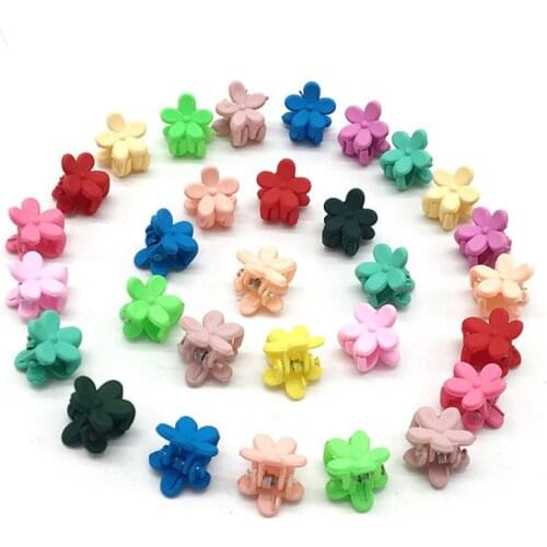 30/ 50/100pcs New Fashion Children Hairpin Hair Accessories Baby Girls Small Hair Claw Cute Candy Color flower Hair Jaw Clip