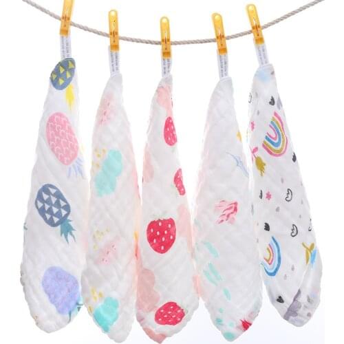 5pcs/lot 25*25cm Soft Newborn Face Towel Cartoon Print Baby Wash Cloth Kid Face Cloth Toddler Wipes Baby Swaddling Blanket Stuff