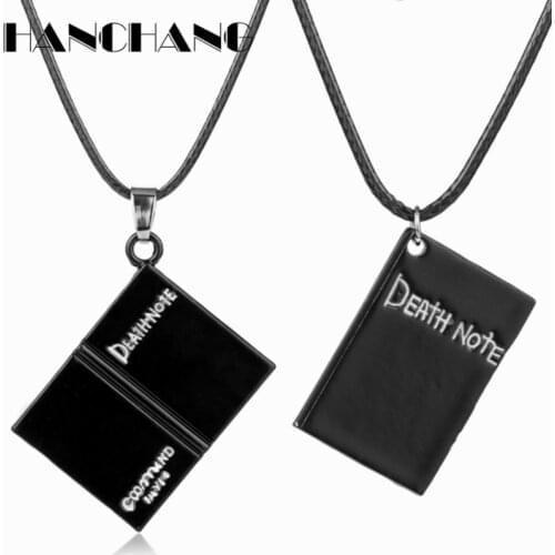 Anime Death Note Book Necklace Men Women Creative Jewelry alloy Charm Leather Rope Choker Prop Necklaces with Pendants