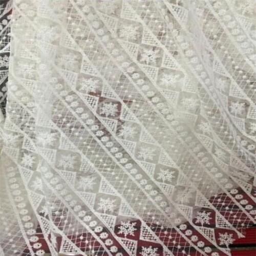 Free Shipping 5yards White Embroidery African Cord Laces Swiss Guipure Lace Fabric For Nigerian Wedding Dresses