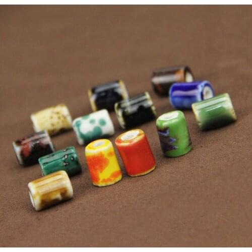 10mm*14mm Barrel Diy Ceramic Bead Bracelet Necklace Handmade Porcelain Material Beads For Jewelry Making Vintage Accessories
