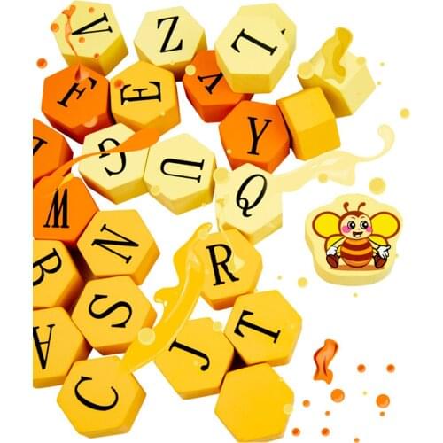 Wooden Alphabet Letter Puzzle Board Developmental Sensory Toys for Kids
