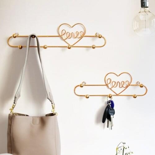 Home Key hanger wall holder kitchen umbrella metal heat hooks for bags clothes bathroom key stand wall hanger decorativer