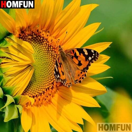 HOMFUN Full Square/Round Drill 5D DIY Diamond Painting "Sunflower flower" 3D Diamond Embroidery Cross Stitch Home Decor A21346