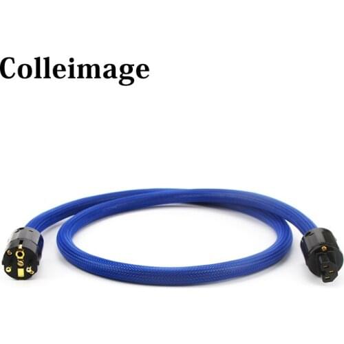 HIFI OCC Silver Plated EU version Mains Power Cord Cable with gold plated power plug