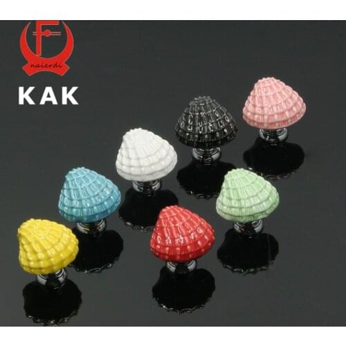KAK Ceramic Ocean Shell Drawer Knobs Mediterranean style Cabinet Cupboard door handles Novelty Fashion Furniture Handles