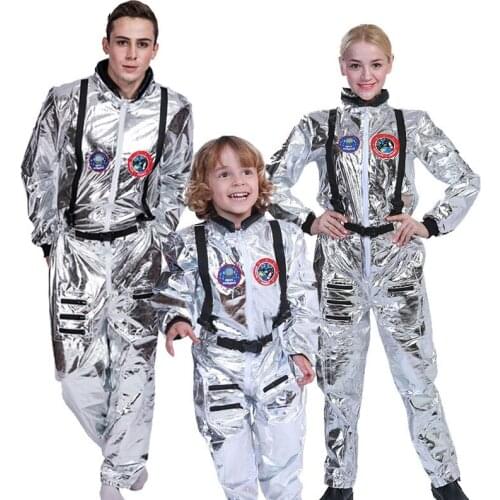 Men Astronaut Alien Spaceman Costume Carnival Party Adult Women Outfits Halloween Costumes Group Family Cosplay Matching Clothes