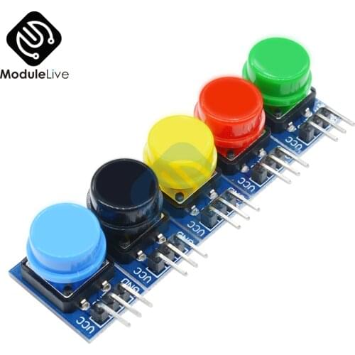 5pcs 12X12MM Big Key Module Big Button Module Light Touch Switch Module with Hat High Level Output for Arduino Raspberry pi 3