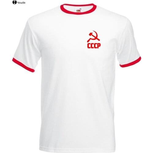 Brand T-Shirt Men 2019 Fashion Soviet Union Russia Russian CCCP Footballer Soccers White Team T-Shirt Print T-Shirt Men Harajuku