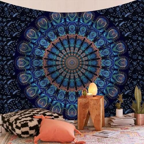 Geometric Tapestry Mandala Pattern Tapestry Wall Hanging Wall Decor Bedroom Polyester Carpet Home Decorative Blanket