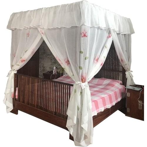 Moustiquaire Lit New Freehand Sketching Canopy Bed Curtain Valance Custom-made Lace Thicken Quality Fabric Bedding Decoration