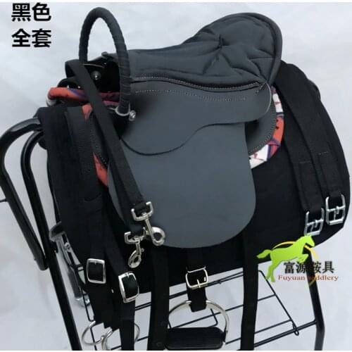 New Comfortable And Durable Short Saddle Small Saddle Cowhide Saddle Small Full Set Wear-resistant And Breathable Horse Saddle
