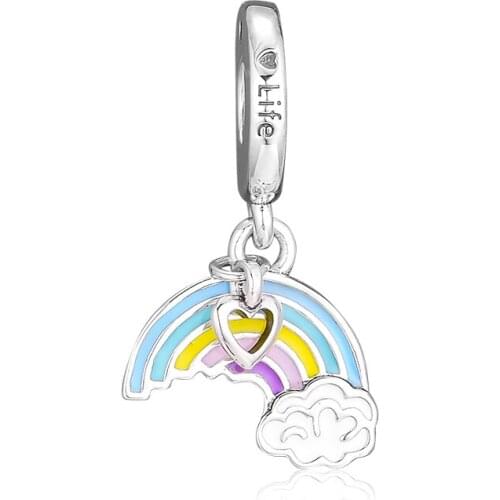 Fit Pandora Bracelets Rainbow Of Love Charms 925 Original Sterling Silver Beads for Jewelry Making DIY Gift