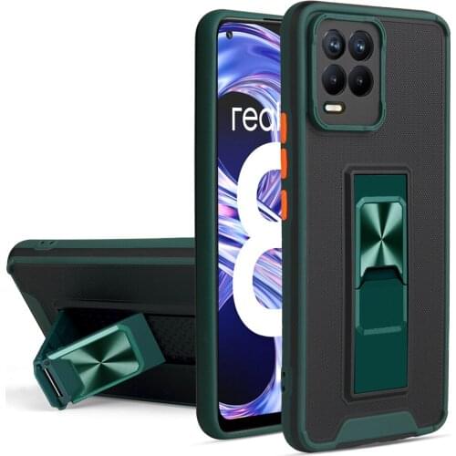 KEYSION Shockproof Armor Case for Realme 8 8 Pro 7 Pro 7i Stand Silicone Phone Cover for Realme C25S C21 C20 C17 C15 C12 C11