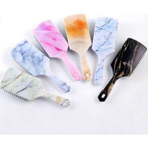 Marble Hair Brush Straightener Hair Comb Hair Styling Anti-static Straight Detangling Massage Combs for Salon Styling Women Hair