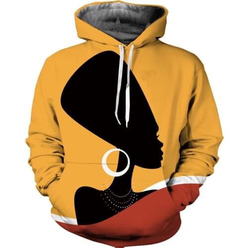REAL American SIZE Custom High Quality African Queen Nef Sublimation Printing Plus Size Hoodies