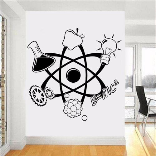 Science Atom Wall Decals Quotes Teacher School Classroom Funny Education Wall Sticker Vinyl Art Home Room Decor Wallpaper C380