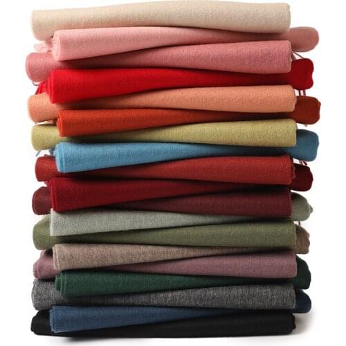 SHUCHAN 100% Wool Scarf Shawl Adult Solid WOMEN Outdoor Keep Warm Scarves Winter 200cm Autumn 2021 High Quality