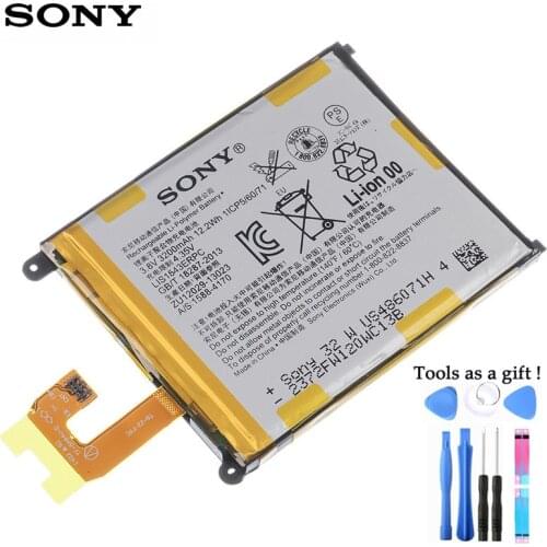 Sony 100% Original 3200mAh LIS1543ERPC Battery For SONY Xperia Z2 L50w Sirius SO-03 D6503 D6502 Phone High Quality Battery