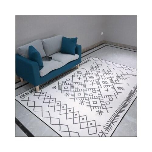 Modern Striped Geometric Black And White Carpet Rectangular Bedroom Lliving Room Sofa Soft Non-Slip Mat