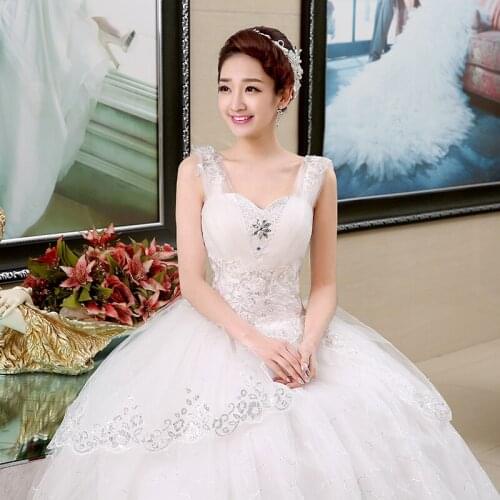 Shoulder Wedding Dress Embroidery Bride Large Size Slim Wedding Dresses Ball Gowns Princess Dresses