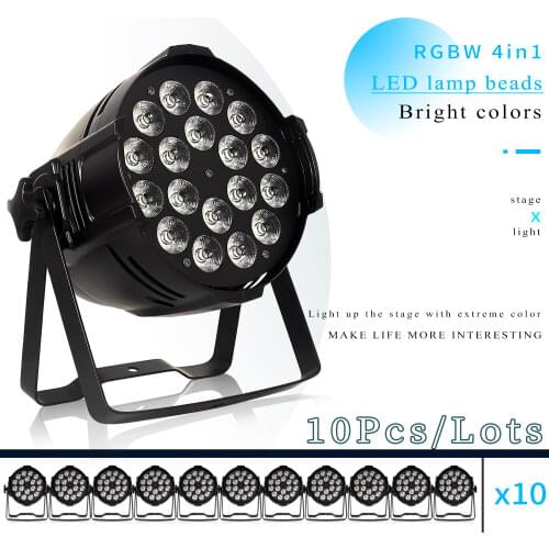 10pcs/lot 18*12w Light Aluminum LED Par 18x12W RGBW 4in1 LED Par Can Par 64 led spotlight dj projector wash lighting stage light