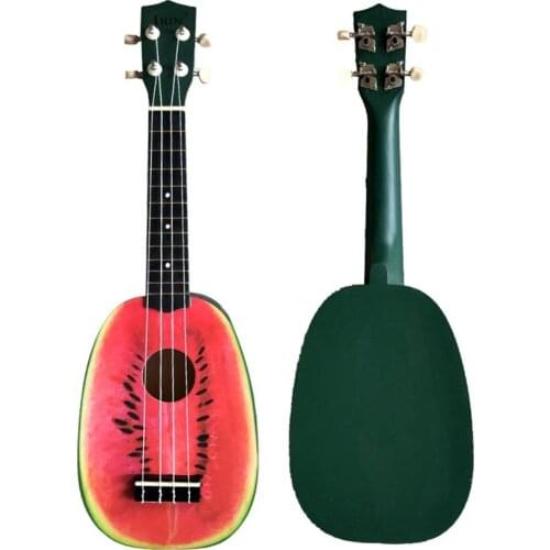21in Basswood Ukulele Cute Watermelon Shape Beginners Concerts Ukuleles With Storage Bag Strape Strings Capo