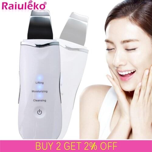 Ultrasonic Skin Scrubber Face Blackhead Acne Removal Device Peeling Shovel Exfoliator Clean Machine Facial Vibration Massager