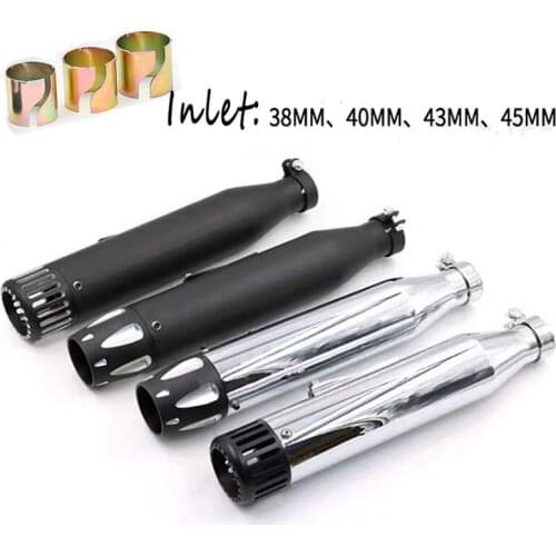 Universal 38MM 40MM 43MM 45MM inlet Vintage Classic Motorcycle Muffler Exhaust Pipe For benelli leoncino 500 ninja 300 cf moto