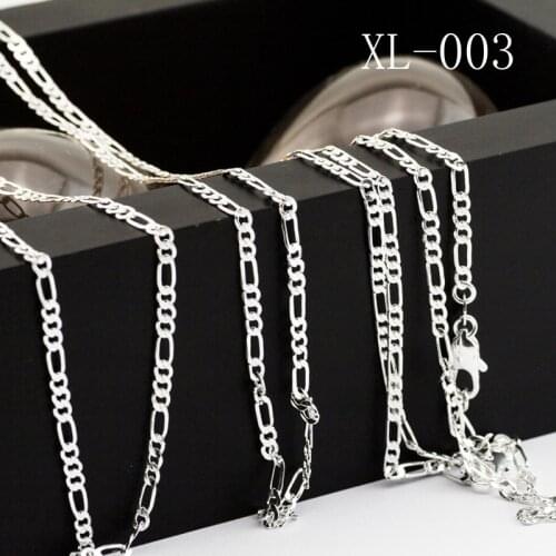 WalerV 5pc Long Chain 16-24INCH Necklace Men Jewelry Wholesale Fashion Plated Figaro Necklace Women Gift 3. 2MM Wide