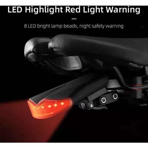 Wireless Control Bicycle Tail Light LED Safety Bell Horn Warning Bike Taillight Rechargeable Rainproof MTB Bike Accessories