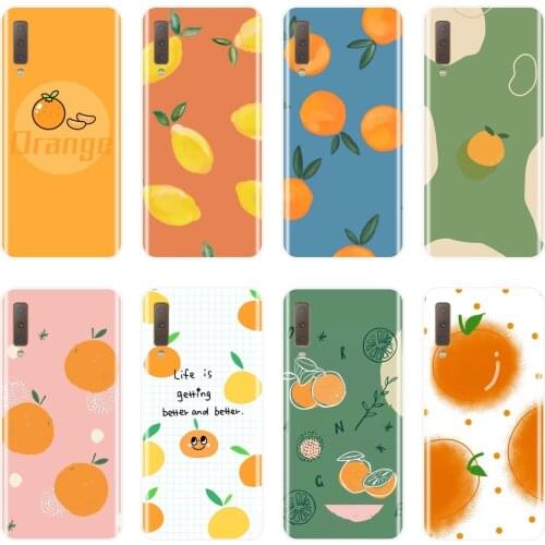 Back Cover For Samsung Galaxy A6 A8 Plus 2018 A5 A7 Lemon Orange Soft Phone Case Silicone For Samsung Galaxy A3 A5 A7 2016 2017