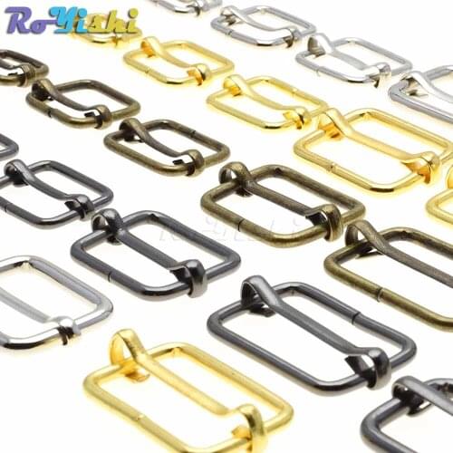 1000pcs/pack Metal Slides Tri-Glides Wire-Formed Roller Pin Buckles Strap Slider Adjuster Buckles
